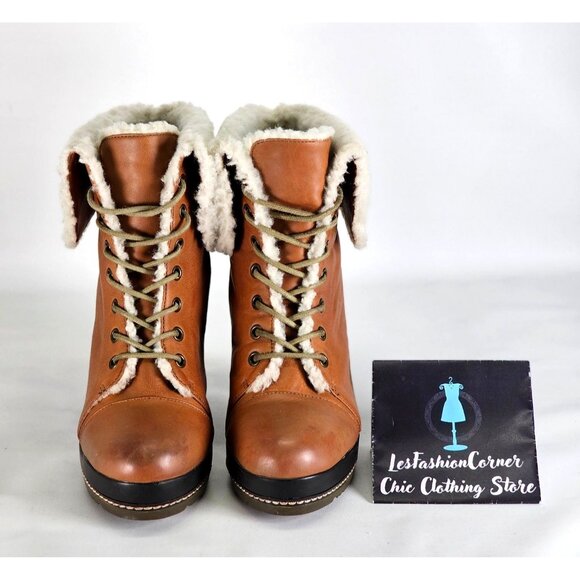 Kelsi Dagger Women's Tan Leather Ricci High Heel Boots Luggage Size 8.5 341 - Picture 10 of 16